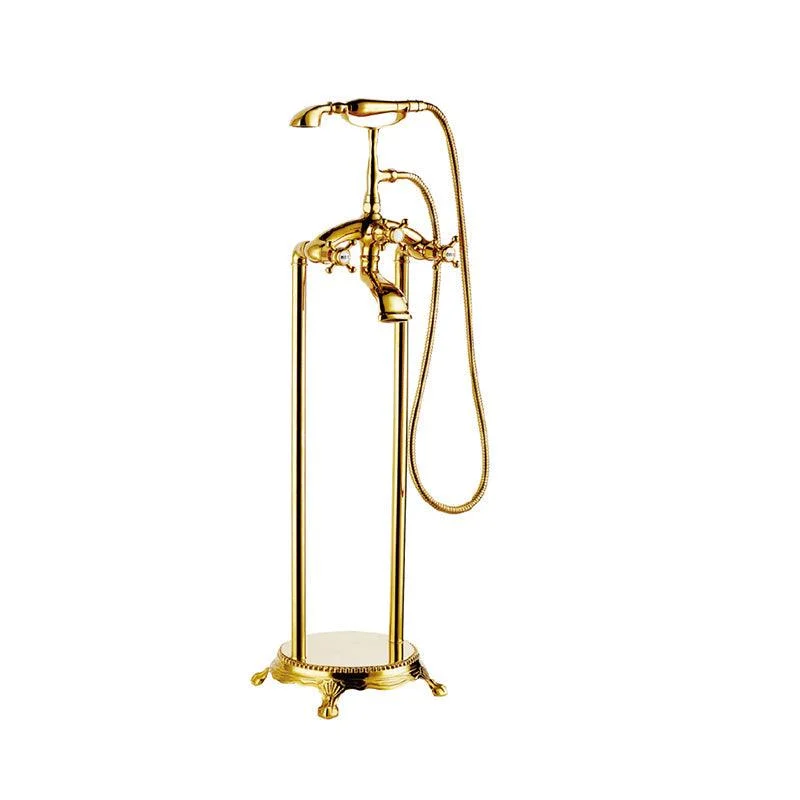 Traditional Style Freestanding Tap Copper Floor Mount Freestanding Tap -Bathlova