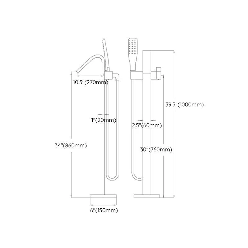 Traditional Style Freestanding Tap Copper Floor Mount Freestanding Tap -Bathlova