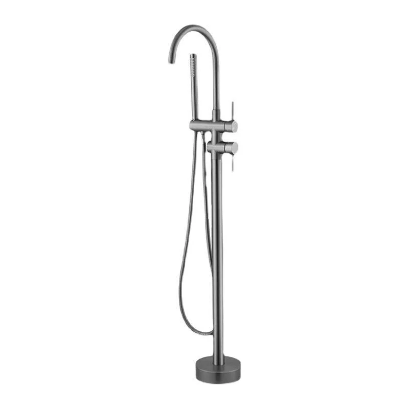 Traditional Style Freestanding Tub Filler Floor Mount Copper Freestanding Tub Filler -Bathlova