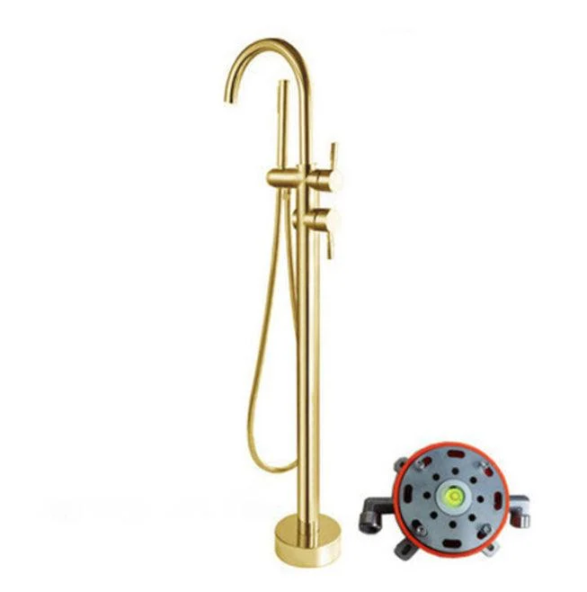 Traditional Style Freestanding Tub Filler Floor Mount Copper Freestanding Tub Filler -Bathlova