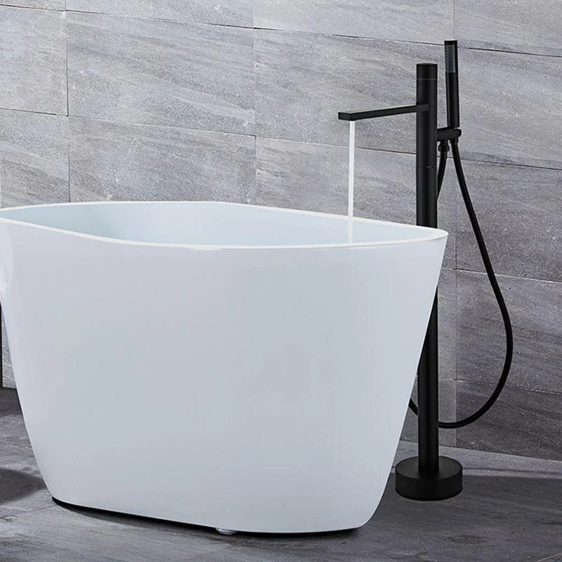 Traditional Style Freestanding Tub Filler Pure Color Floor Mount Freestanding Tub Filler -Bathlova