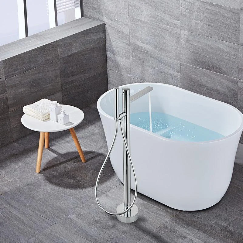 Traditional Style Freestanding Tub Filler Pure Color Floor Mount Freestanding Tub Filler -Bathlova