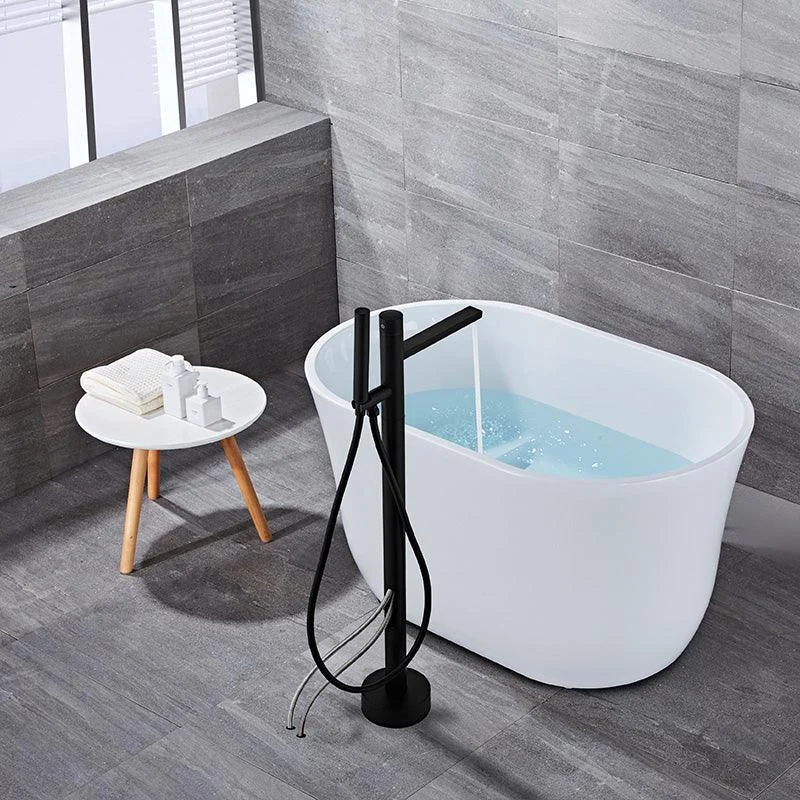 Traditional Style Freestanding Tub Filler Pure Color Floor Mount Freestanding Tub Filler -Bathlova