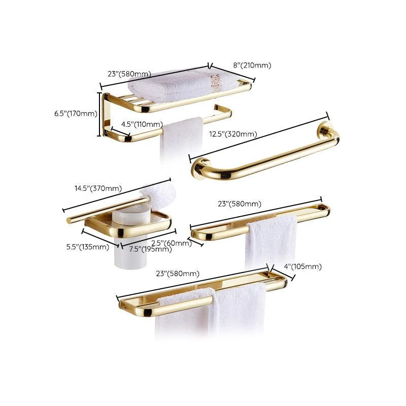 Traditional Style Golden Bathroom Accessory as Individual or as a Set -Bathlova