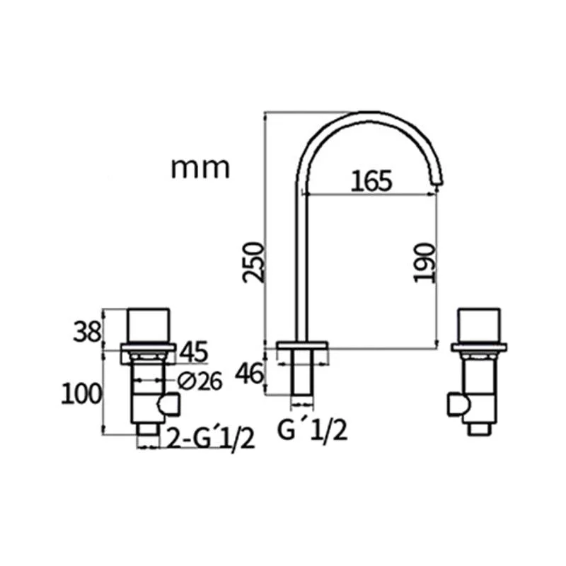 Traditional Style Roman Tub Tap Copper Deck-Mount Roman Tub Tap -Bathlova