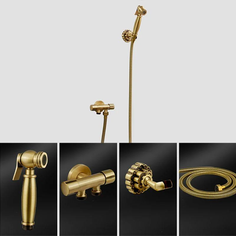 Traditional Style Shower Head in Brass Single Spray Wall-Mount Showerhead -Bathlova