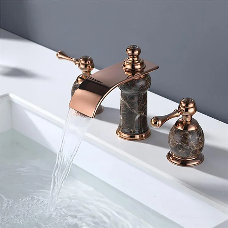 Traditional Tap Deck Mounted Bathroom Tap with Double Handle -Bathlova