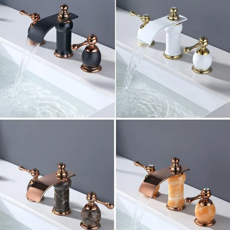 Traditional Tap Deck Mounted Bathroom Tap with Double Handle -Bathlova