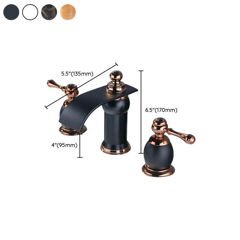 Traditional Tap Deck Mounted Bathroom Tap with Double Handle -Bathlova