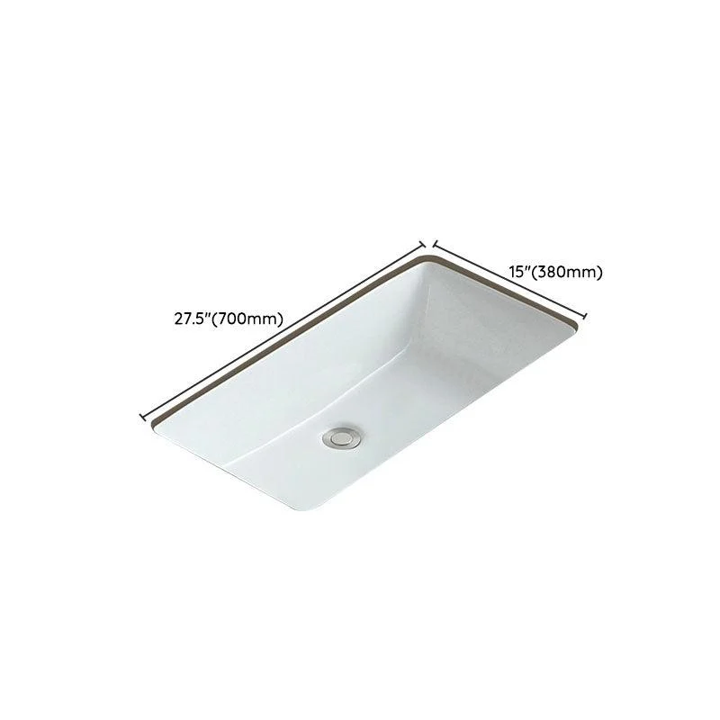 Traditional Undermount Bathroom Sink Porcelain with Overflow Basin Sink -Bathlova