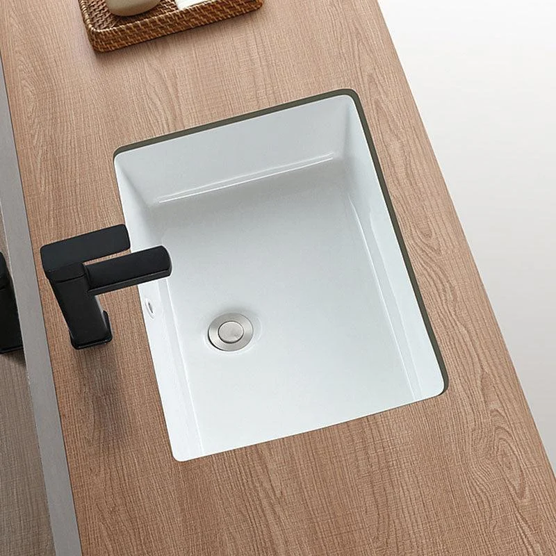 Traditional Undermount Bathroom Sink Porcelain with Overflow Basin Sink -Bathlova