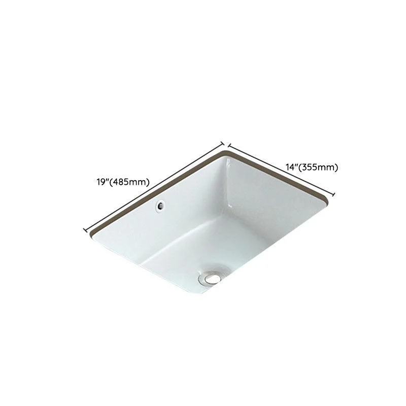 Traditional Undermount Bathroom Sink Porcelain with Overflow Basin Sink -Bathlova