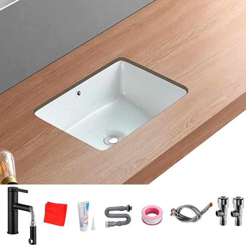 Traditional Undermount Bathroom Sink Porcelain with Overflow Basin Sink -Bathlova