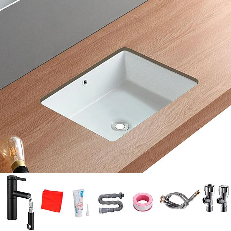 Traditional Undermount Bathroom Sink Porcelain with Overflow Basin Sink -Bathlova