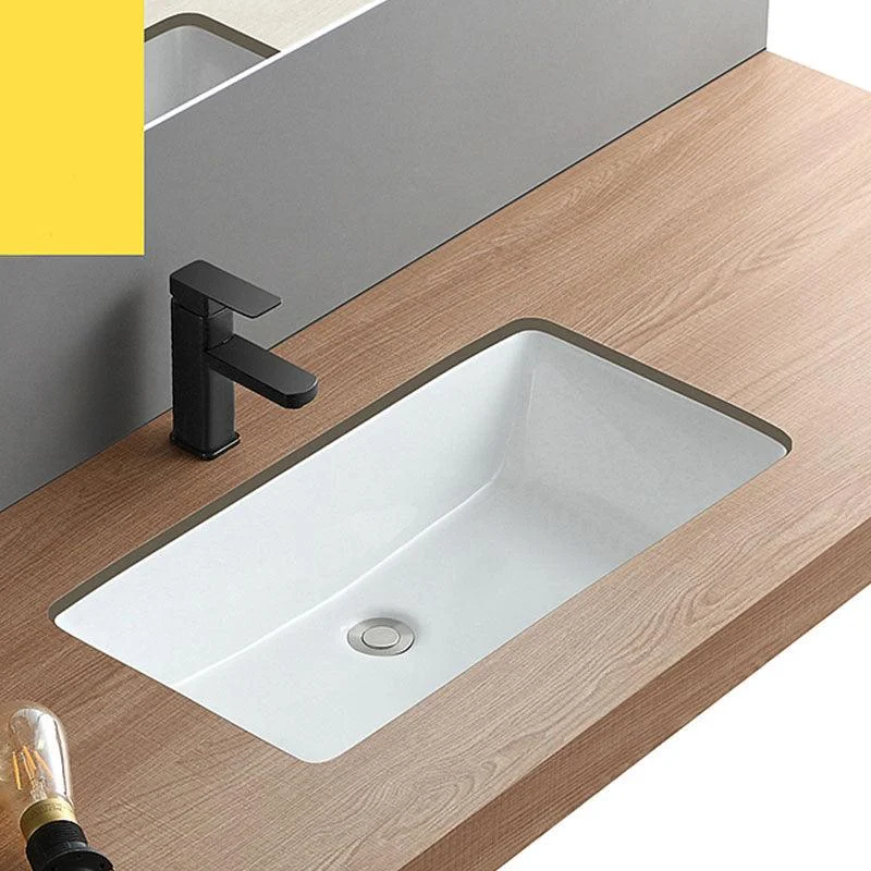 Traditional Undermount Bathroom Sink Porcelain with Overflow Basin Sink -Bathlova