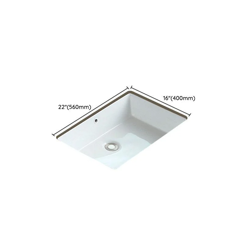 Traditional Undermount Bathroom Sink Porcelain with Overflow Basin Sink -Bathlova