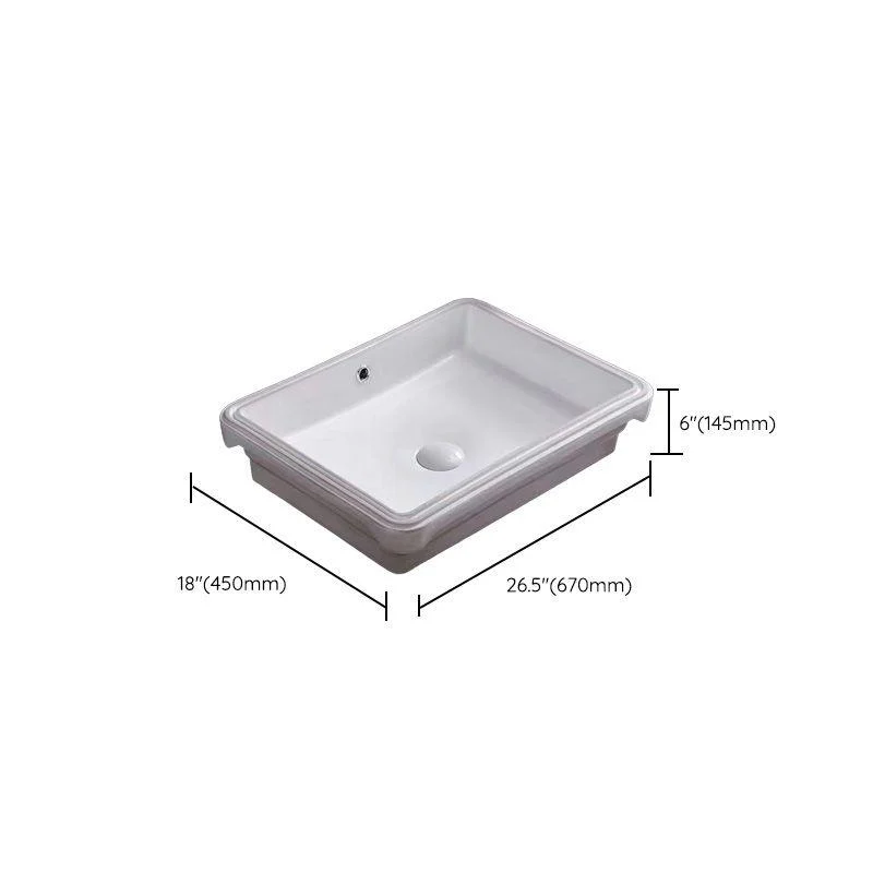 Traditional Undermount Bathroom Sink Porcelain with Overflow Basin Sink(Without Tap) -Bathlova