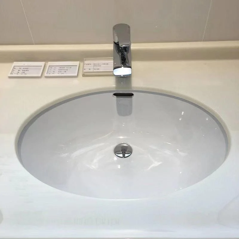 Traditional Undermount Bathroom Sink Porcelain with Overflow Basin Sink(Without Tap) -Bathlova