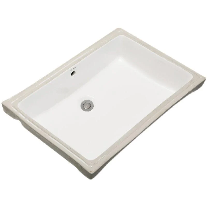 Traditional Undermount Bathroom Sink Porcelain with Overflow Basin Sink(Without Tap) -Bathlova