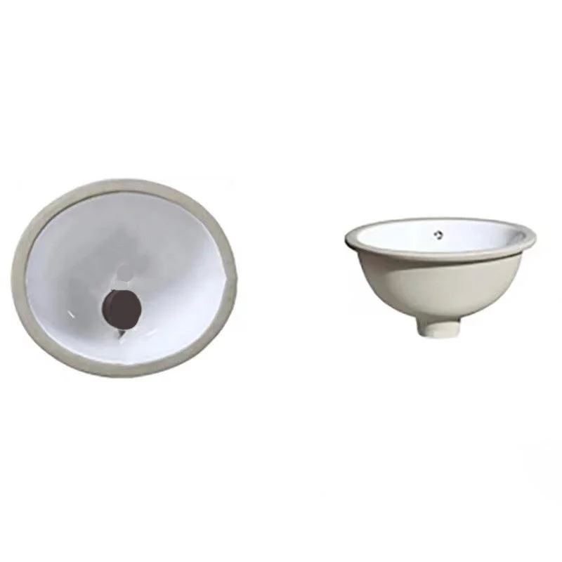 Traditional Undermount Bathroom Sink Porcelain with Overflow Basin Sink(Without Tap) -Bathlova