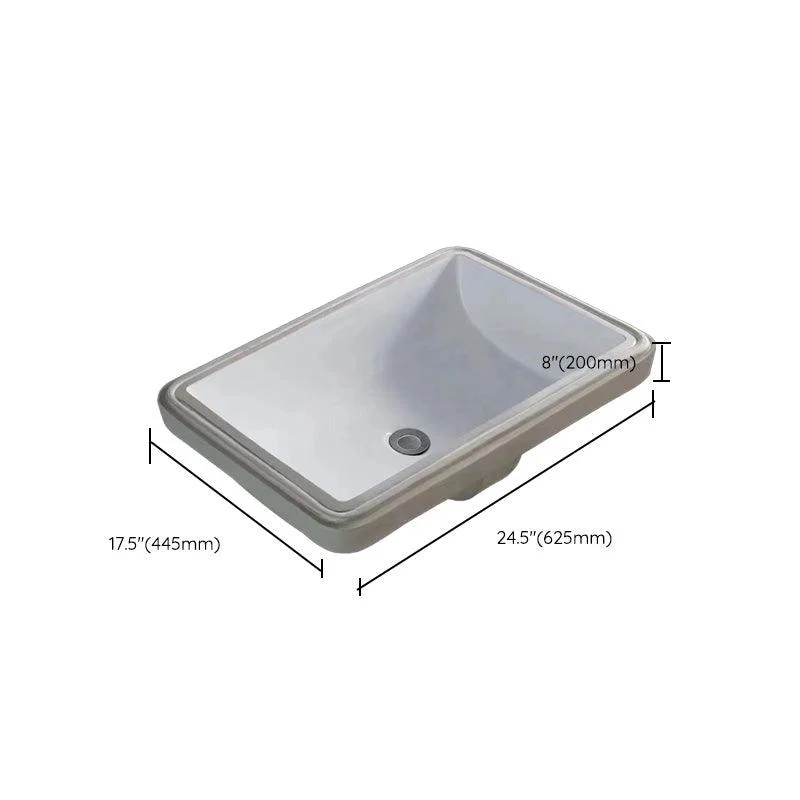 Traditional Undermount Bathroom Sink Porcelain with Overflow Basin Sink(Without Tap) -Bathlova