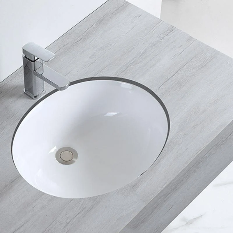 Traditional Undermount Bathroom Sink Porcelain with Pop-Up Drain Basin -Bathlova