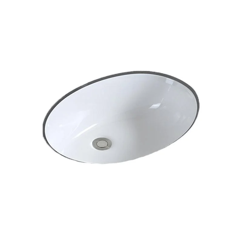 Traditional Undermount Bathroom Sink Porcelain with Pop-Up Drain Basin -Bathlova