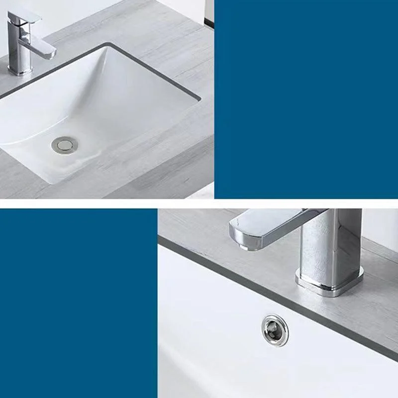 Traditional Undermount Bathroom Sink Porcelain with Pop-Up Drain Basin -Bathlova