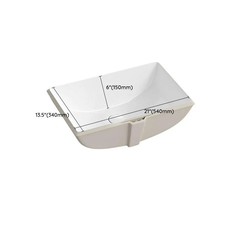 Traditional Undermount Bathroom Sink Porcelain with Pop-Up Drain Vessel -Bathlova