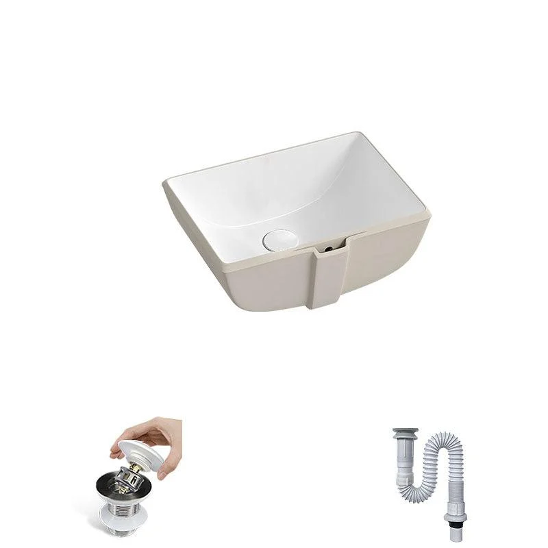 Traditional Undermount Bathroom Sink Porcelain with Pop-Up Drain Vessel -Bathlova