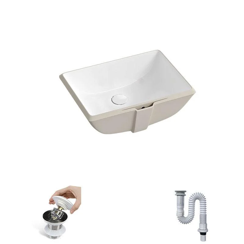 Traditional Undermount Bathroom Sink Porcelain with Pop-Up Drain Vessel -Bathlova