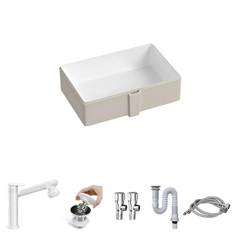 Traditional Undermount Bathroom Sink Porcelain with Pop-Up Drain Vessel -Bathlova