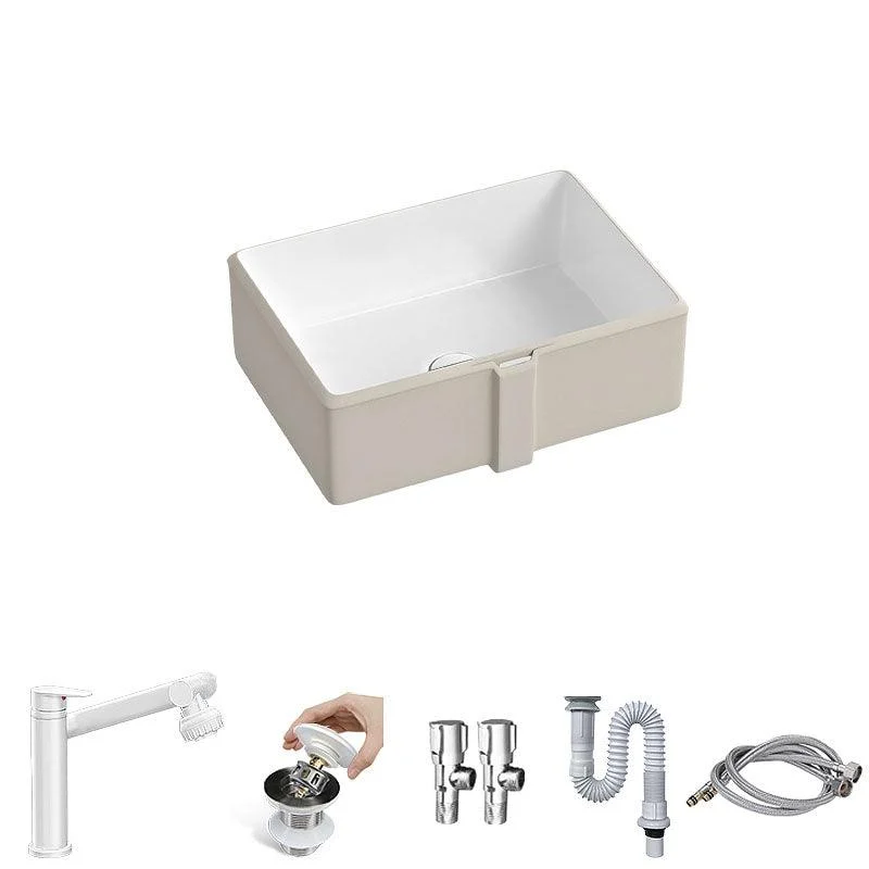 Traditional Undermount Bathroom Sink Porcelain with Pop-Up Drain Vessel -Bathlova