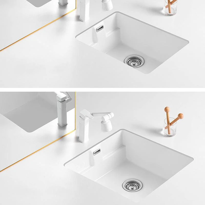 Traditional Undermount Bathroom Sink Rectangular with Tap Basin Sink -Bathlova