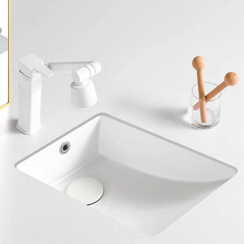 Traditional Undermount Bathroom Sink Rectangular with Tap Basin Sink -Bathlova