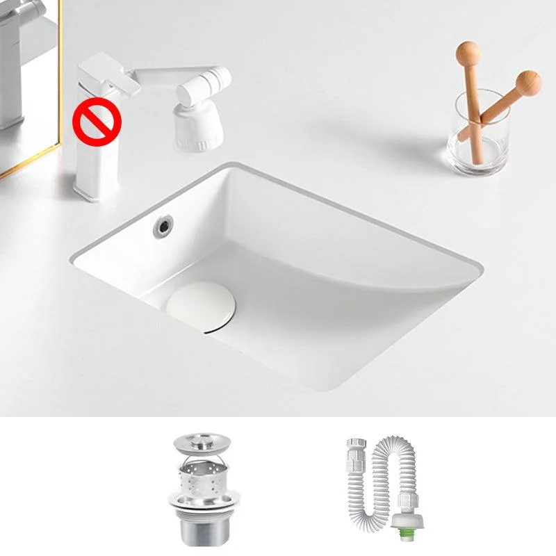 Traditional Undermount Bathroom Sink Rectangular with Tap Basin Sink -Bathlova