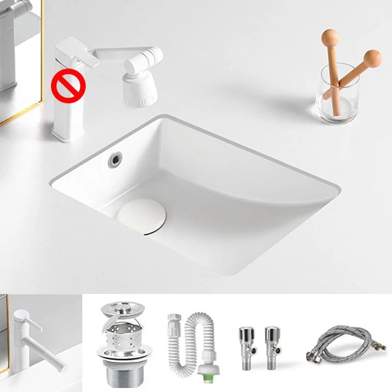 Traditional Undermount Bathroom Sink Rectangular with Tap Basin Sink -Bathlova