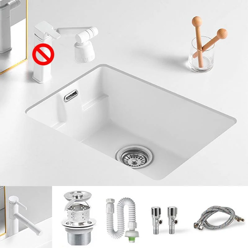 Traditional Undermount Bathroom Sink Rectangular with Tap Basin Sink -Bathlova