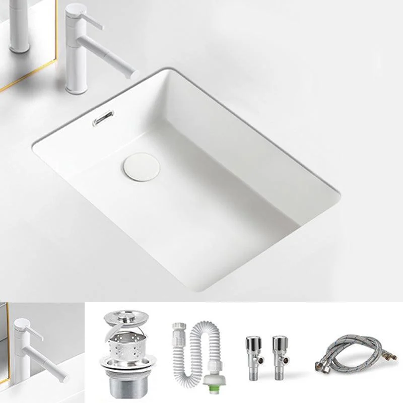 Traditional Undermount Bathroom Sink Rectangular with Tap Basin Sink -Bathlova