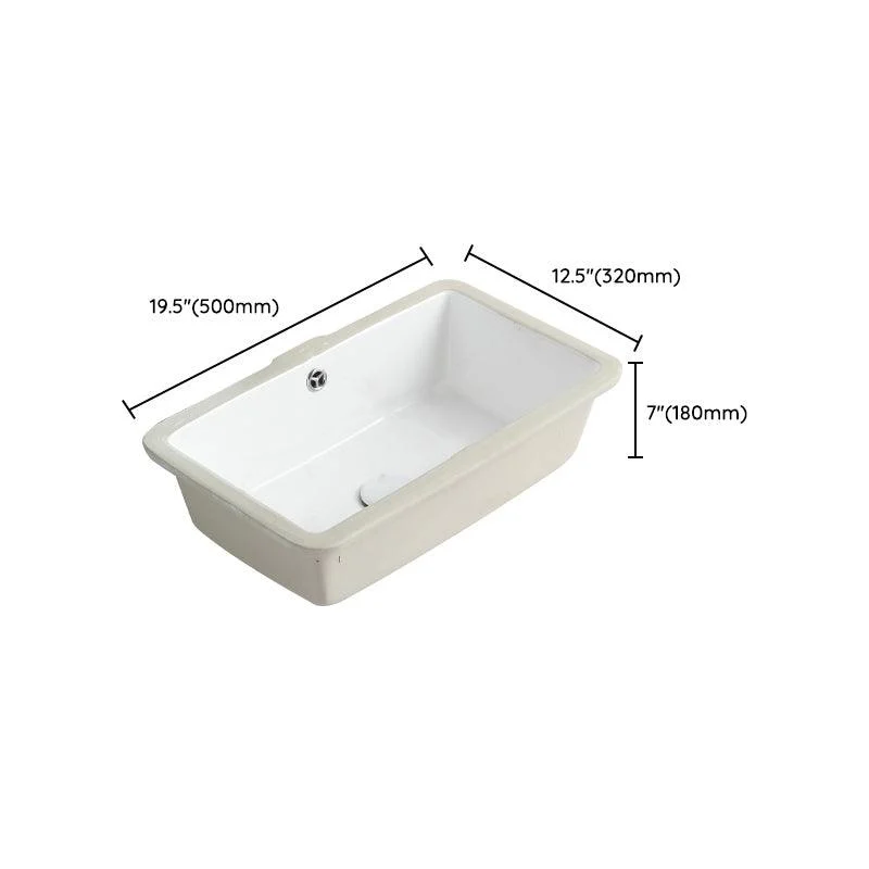 Traditional Undermount Bathroom Sink Round Porcelain Shut-Off Valve Included Basin Sink -Bathlova