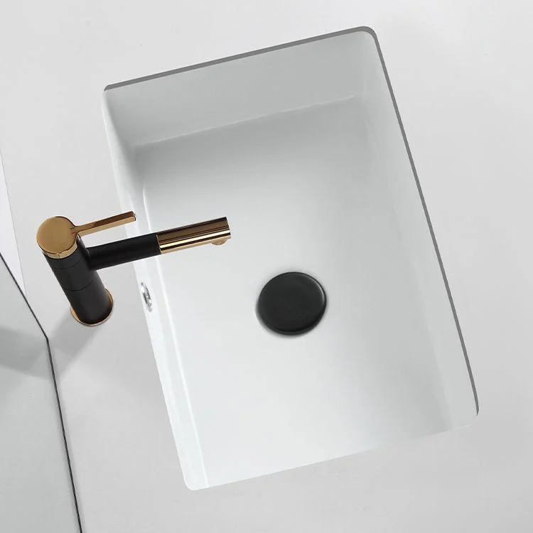 Traditional Undermount Bathroom Sink Round Porcelain Shut-Off Valve Included Basin Sink -Bathlova