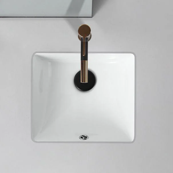 Traditional Undermount Bathroom Sink Round Porcelain Shut-Off Valve Included Basin Sink -Bathlova