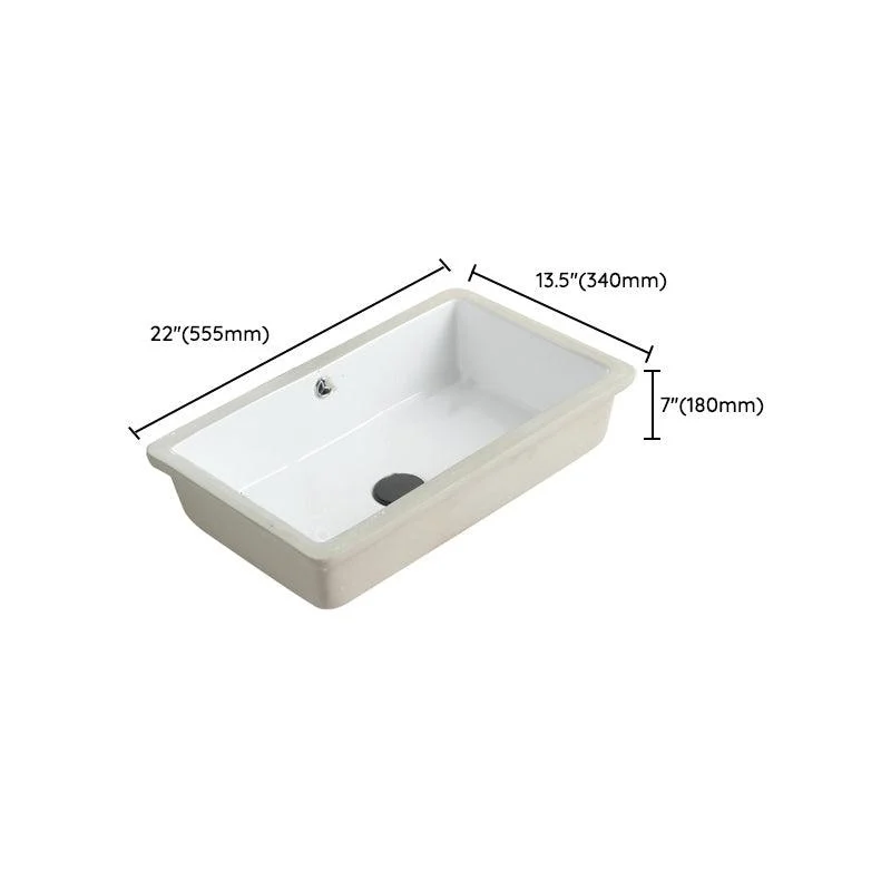 Traditional Undermount Bathroom Sink Round Porcelain Shut-Off Valve Included Basin Sink -Bathlova