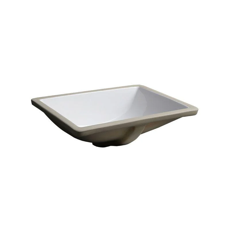 Traditional Undermount Vanity Sink Porcelain Rectangular with Pop-Up Drain Vessel Sink -Bathlova