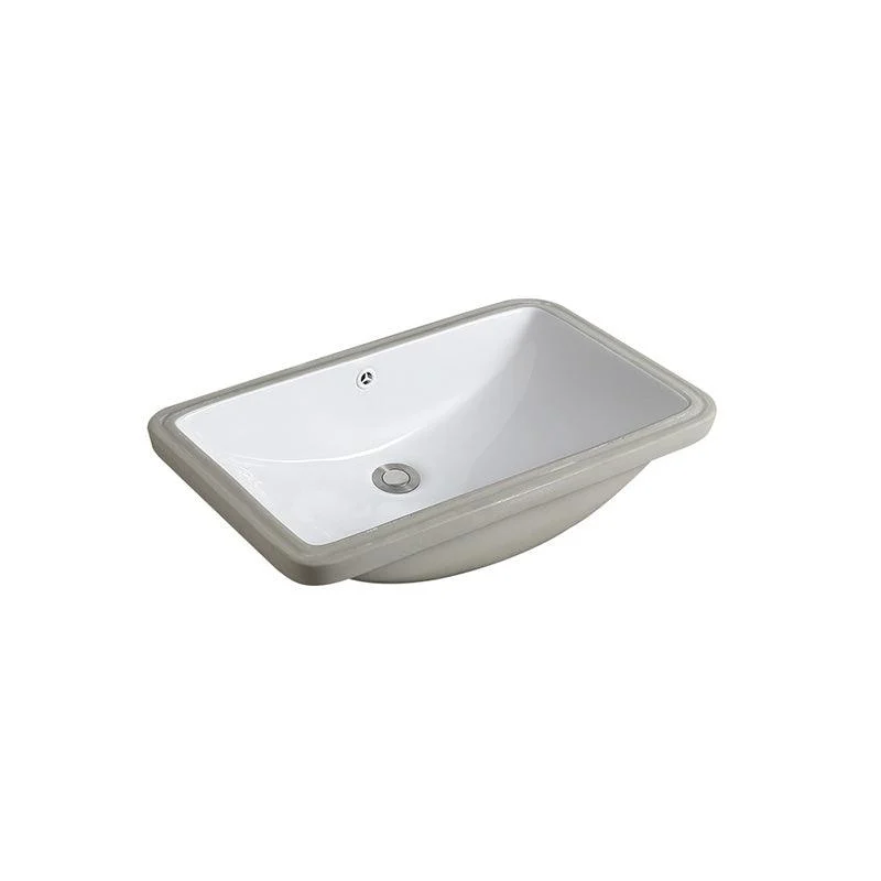 Traditional Undermount Vanity Sink Rectangular Porcelain with Pop-Up Drain Basin Sink -Bathlova