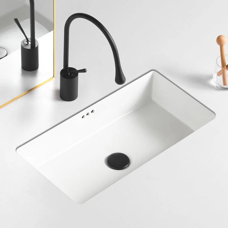 Traditional Undermount Vanity Sink Rectangular with Overflow and Drain Assembly Vessel -Bathlova