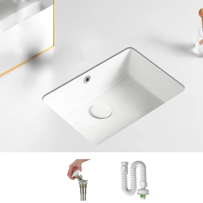 Traditional Undermount Vanity Sink Rectangular with Overflow and Drain Assembly Vessel -Bathlova