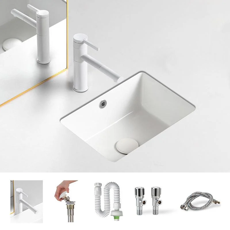 Traditional Undermount Vanity Sink Rectangular with Overflow and Drain Assembly Vessel -Bathlova