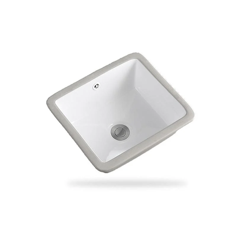 Traditional Undermount Vanity Sink Round Porcelain with Overflow Basin Sink -Bathlova