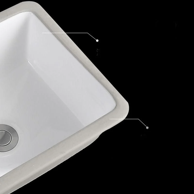 Traditional Undermount Vanity Sink Round Porcelain with Overflow Basin Sink -Bathlova